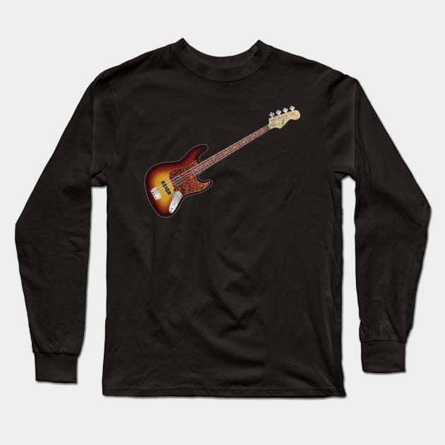 Vintage Faded Tobacco Sunburst Electric J-Bass Long Sleeve T-Shirt by Vector Deluxe